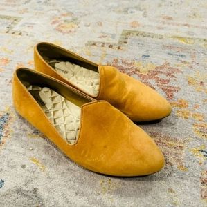 Birdies Heron Suede Mustard Yellow Flats Loafers